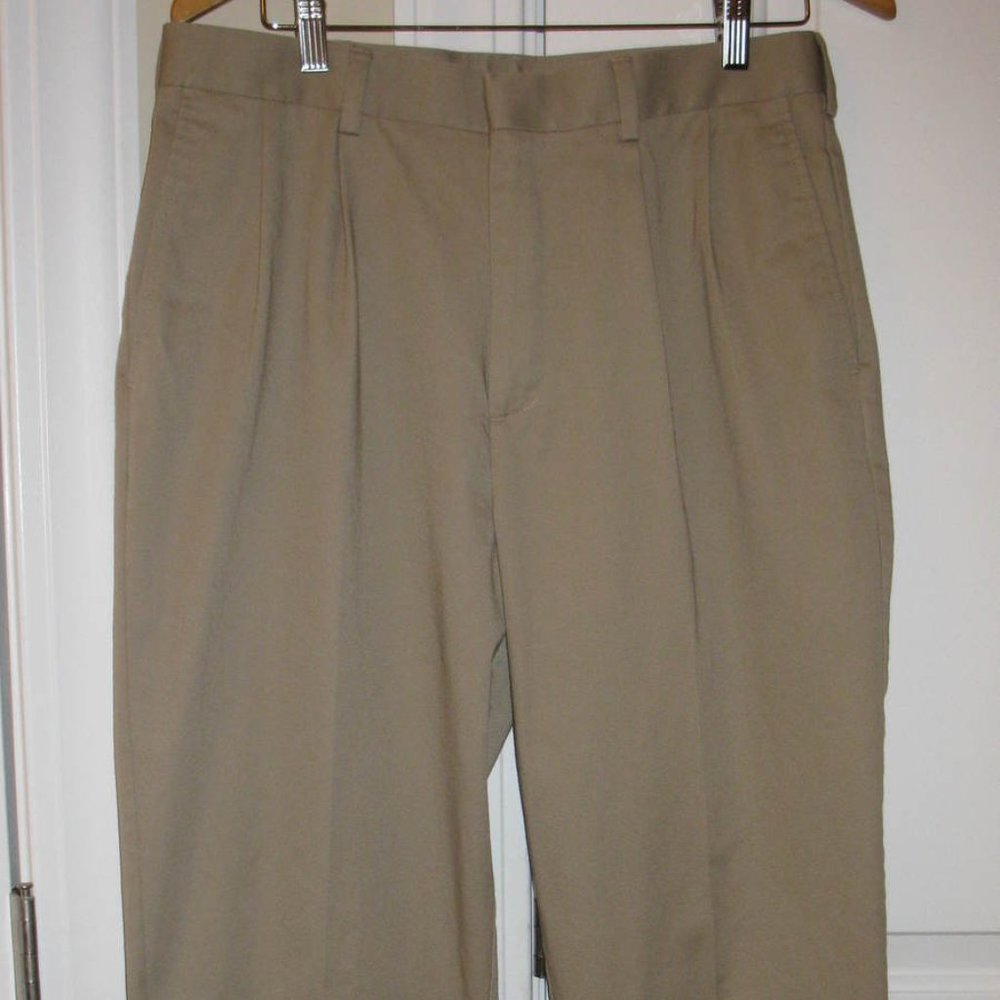 Men's Pants Savane Tan 34 x 32 Pleated Front